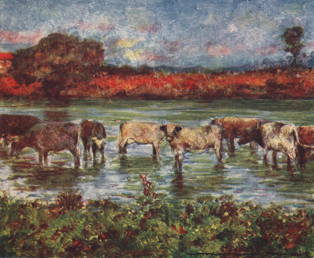 Sutton Courtenay; by Mortimer Menpes. Oxfordshire 1906 old antique print